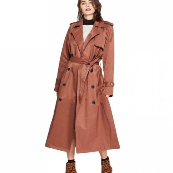 a new day Jackets & Blazers - A NEW DAY Brown Banded Cuff Trench Coat NWT
